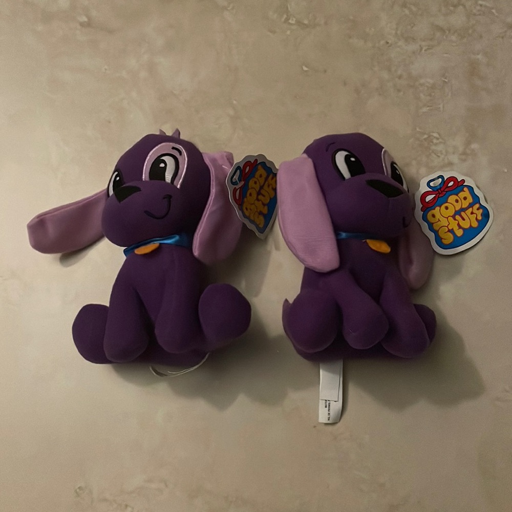 Purple Dog Stuffed Animals - 6 inch (2 Pack)
